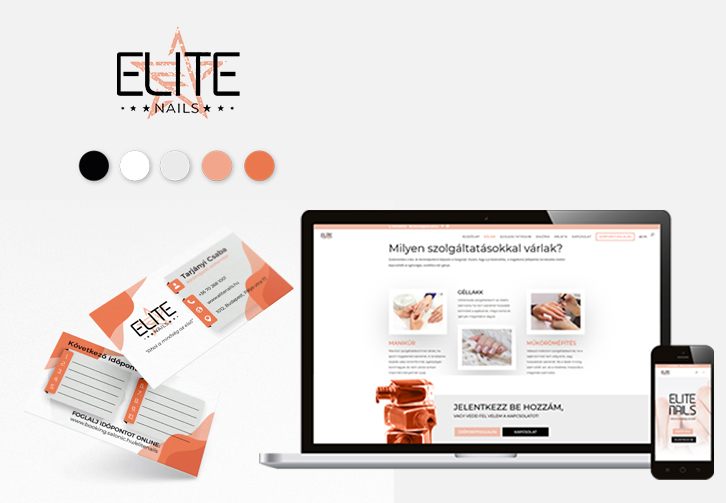 Elite Nails arculat és weboldal tervezés