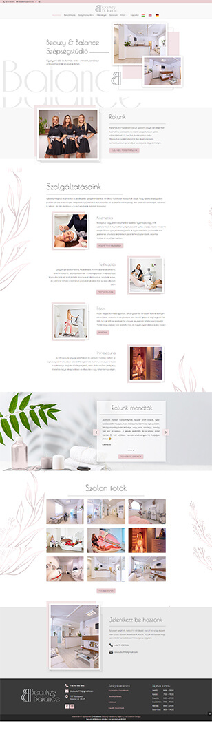 Beauty Balance kozmetikai weboldalkészítés