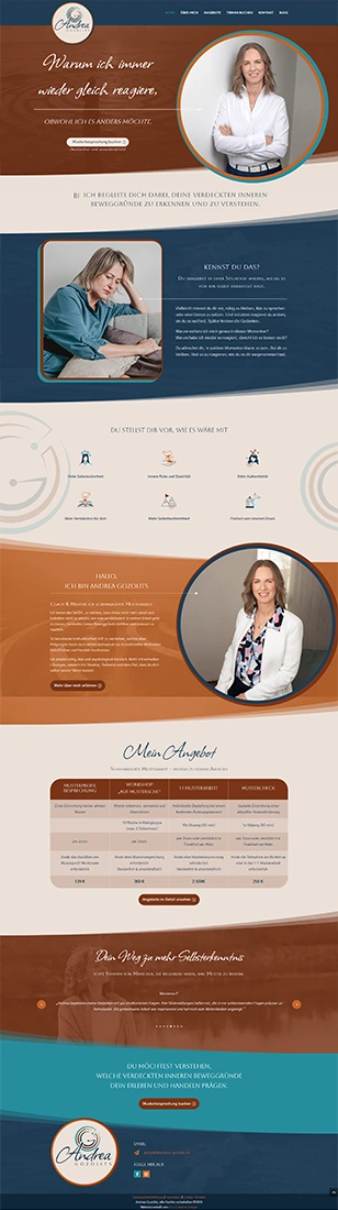 Coaching, weboldal készítés, webdesign, Andrea Gozolits, német nyelvű weboldal