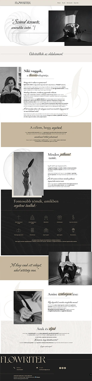 Egyedi szövegírás, weboldal készítés, webdesign, Flowriter, referencia