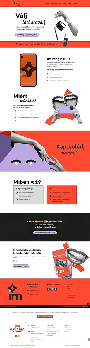 Közösségi média menedzsment, tartalomgyártás, weboldal fejlesztés, webdesign, Imagin Arius, referencia