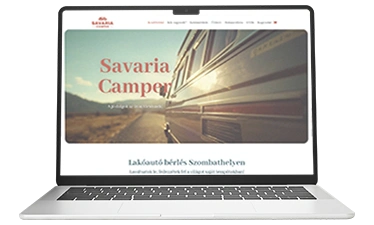 Weboldal készítés, Savaria Camper, lakóautó bérlés, webdesign